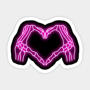 Heart Bones Neon Sign Sticker